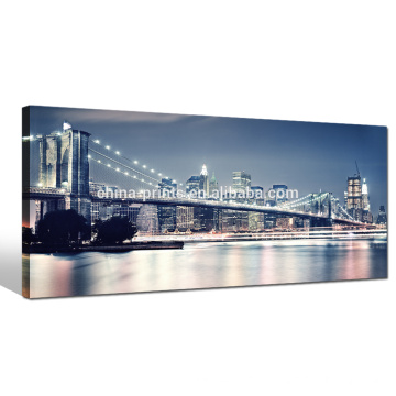 Cópia da lona da ponte de Brooklyn do tamanho grande, impressão da imagem do marco de New York, pintura da lona da decoração Home